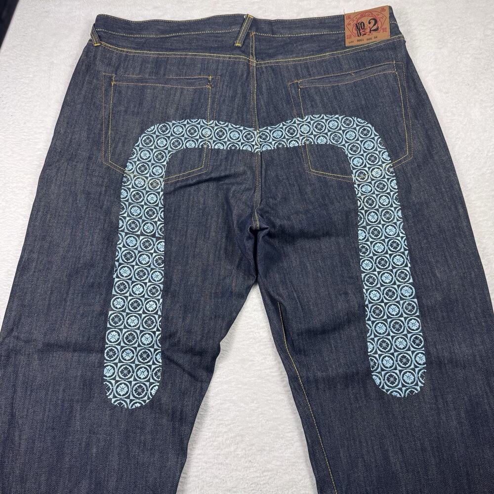 Vtg Y2K Evisu No.2 Lot 0001 Selvedge Denim Jeans Japan Button Fly Baggy 44x36